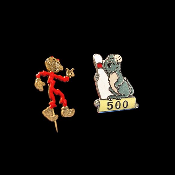 Vintage Pins Reddy Kilowatt & 500 Club Bowling Pin Like New - Picture 4 of 5